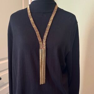 Elegant Gold and Purple Tassel Necklace